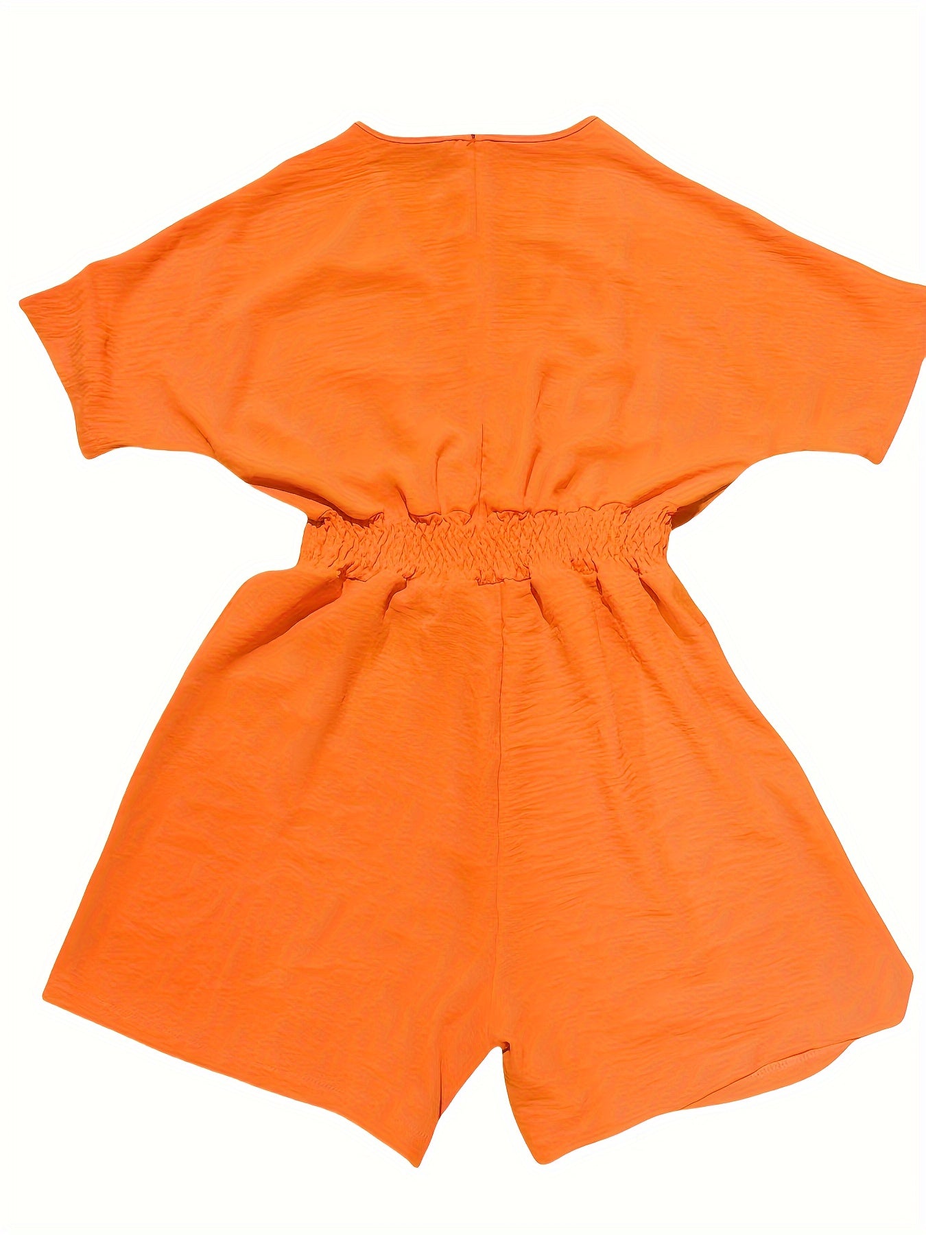 V-hals Korte Mouwen Romper Geplooide Taille Jumpsuit voor Dames Lente en Zomer Mode