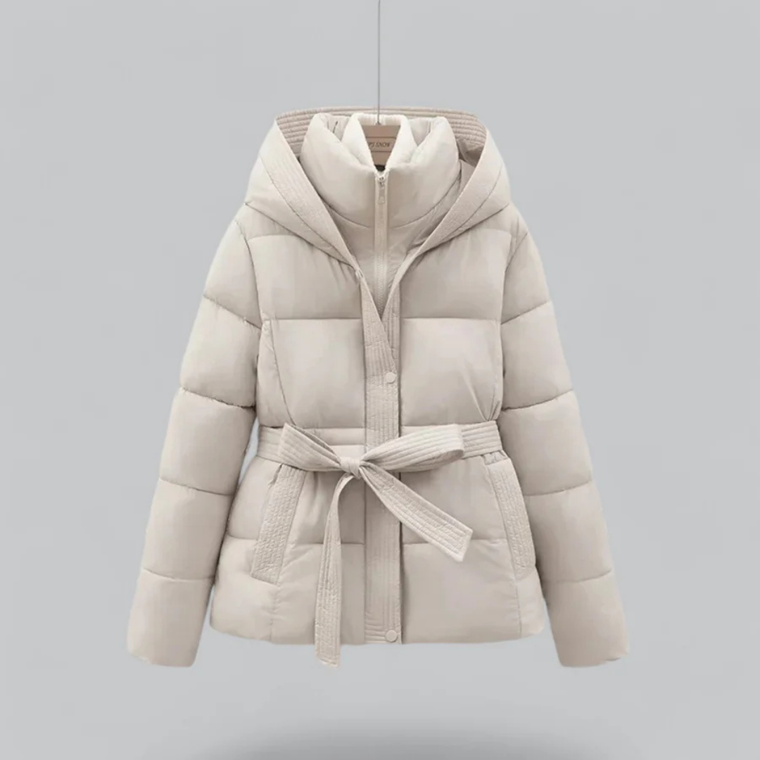 Dames Winter Puffer Riem Capuchon Jas | Korte