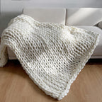 Chunky Knit Handmade Weighted Throw – Ultra-Cozy & Stylish Deken