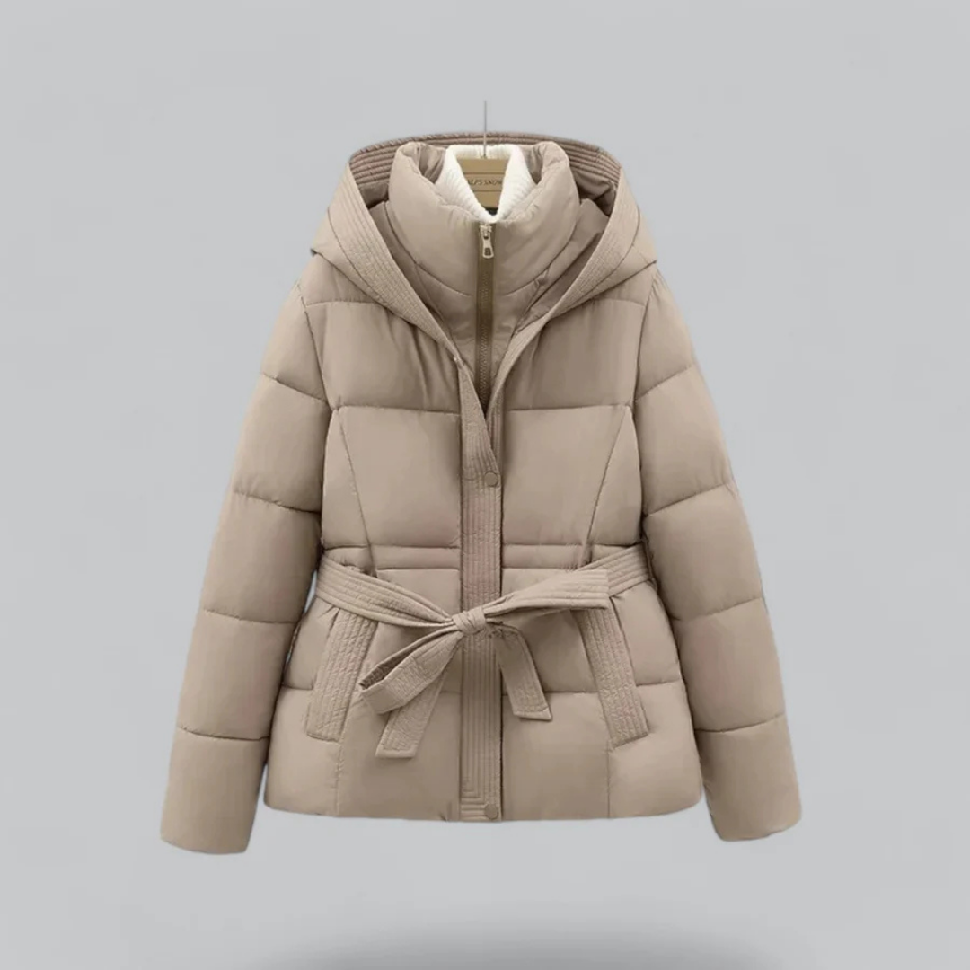 Dames Winter Puffer Riem Capuchon Jas | Korte