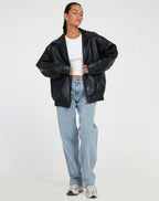 Oversized Losse Leren Jasje Dames Zomerse Lichtgewicht