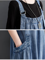 Losse Denim Salopette Jurk