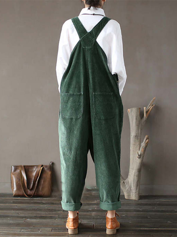 Dames Lichte Corduroy Cozy Overalls