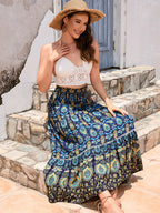 Boheemse Geprinte Patroon Patchwork Rok