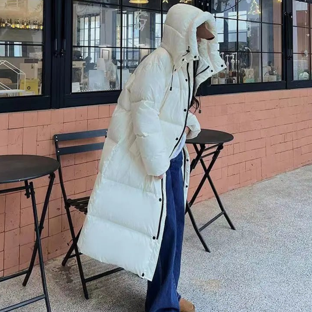 Dames Lange Winter Puffer Donsjack | Met Kapuze