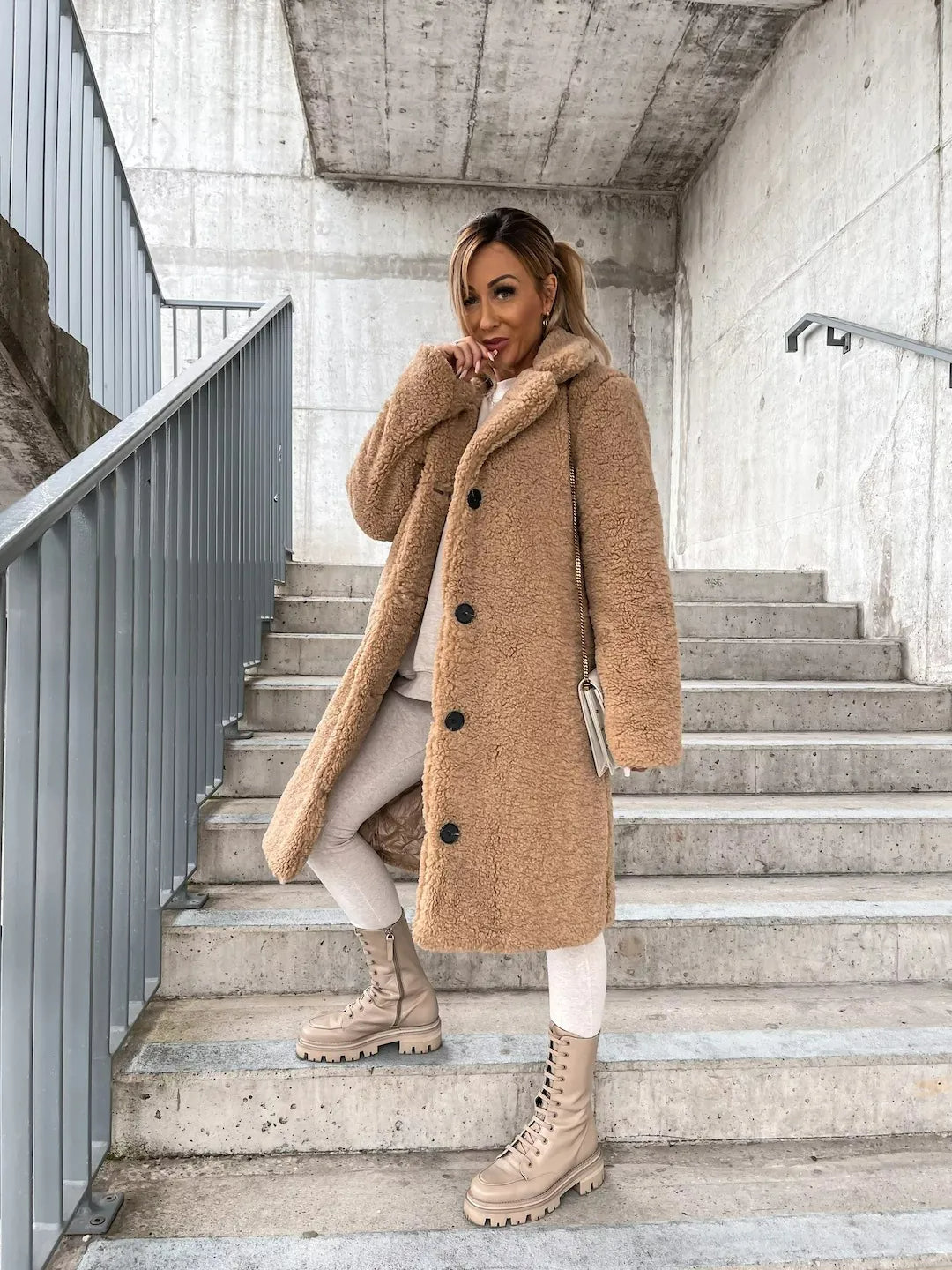 Trenchcoat Van Pluche Warm En Ademend Voor Koude Seizoen - Winterjas Dames