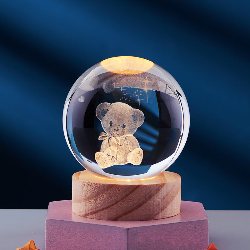 3D Led Nachtlamp Kristallen Ontwerp Met Betoverende Sfeer