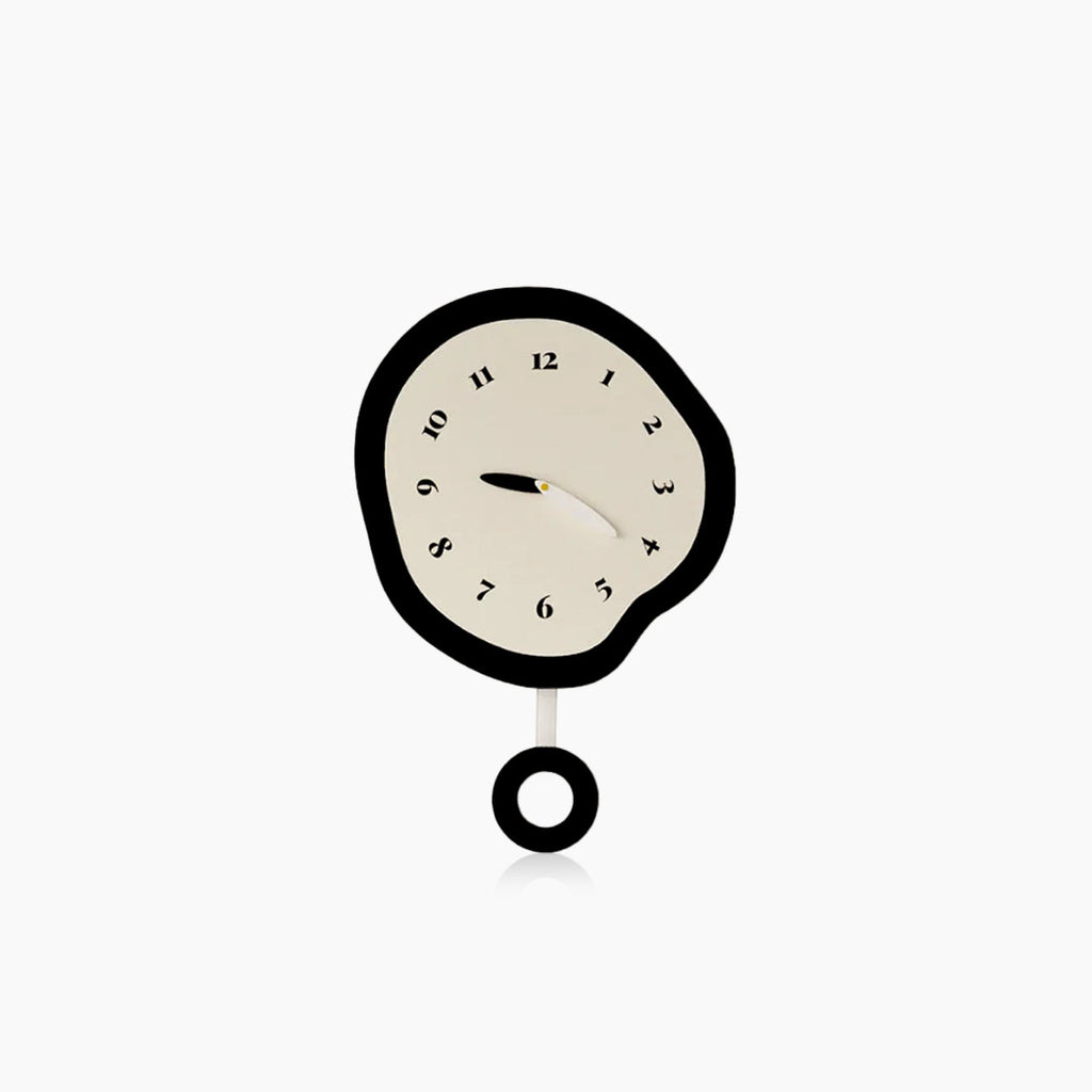 Abstract vervormde stille wandklok - modern minimalistisch slingerontwerp