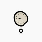 Abstract vervormde stille wandklok - modern minimalistisch slingerontwerp