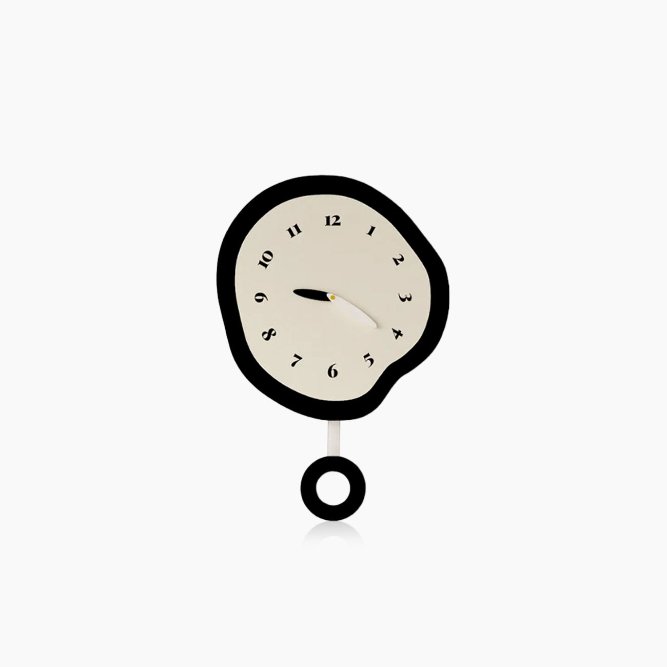 Abstract vervormde stille wandklok - modern minimalistisch slingerontwerp