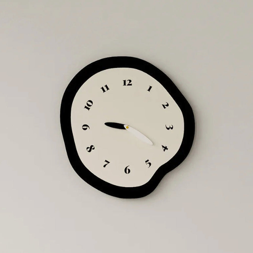 Abstract vervormde stille wandklok - modern minimalistisch slingerontwerp