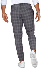 Chino Broek Heren Casual Met Ruitpatroon Stijlvol Stoer