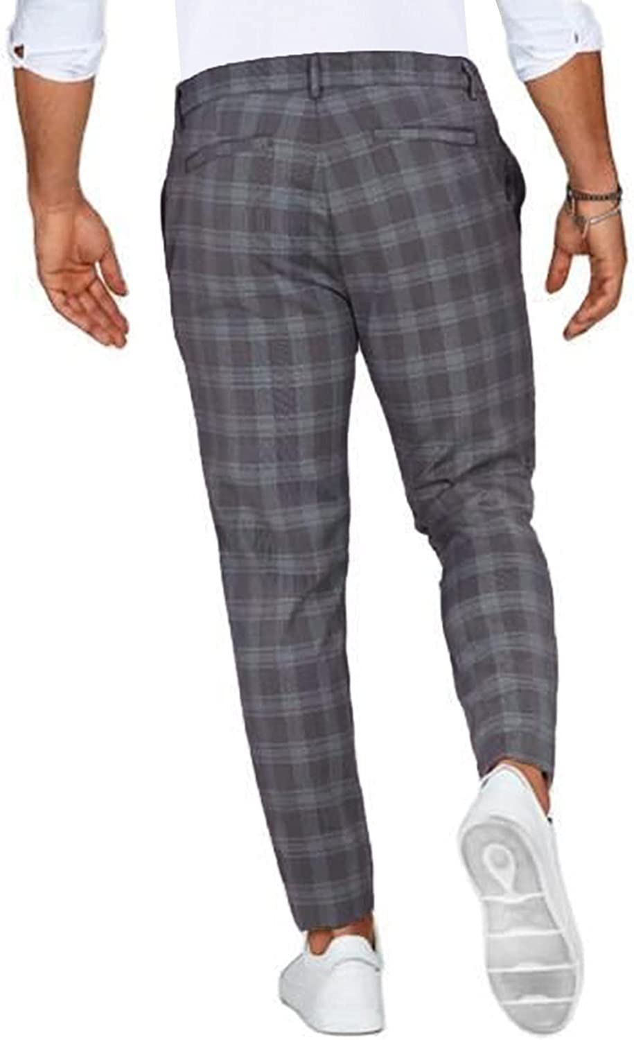 Chino Broek Heren Casual Met Ruitpatroon Stijlvol Stoer
