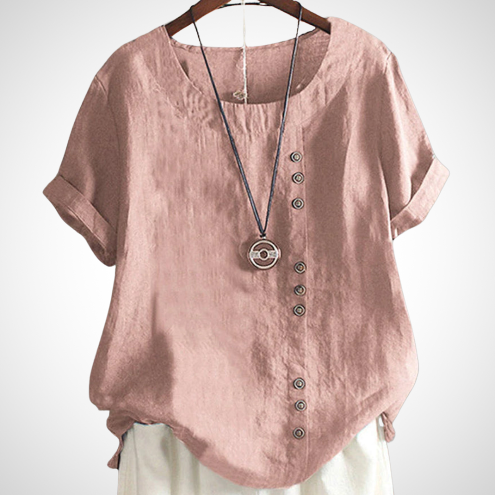 Ademende handgemaakte linnen blouse voor dames 2