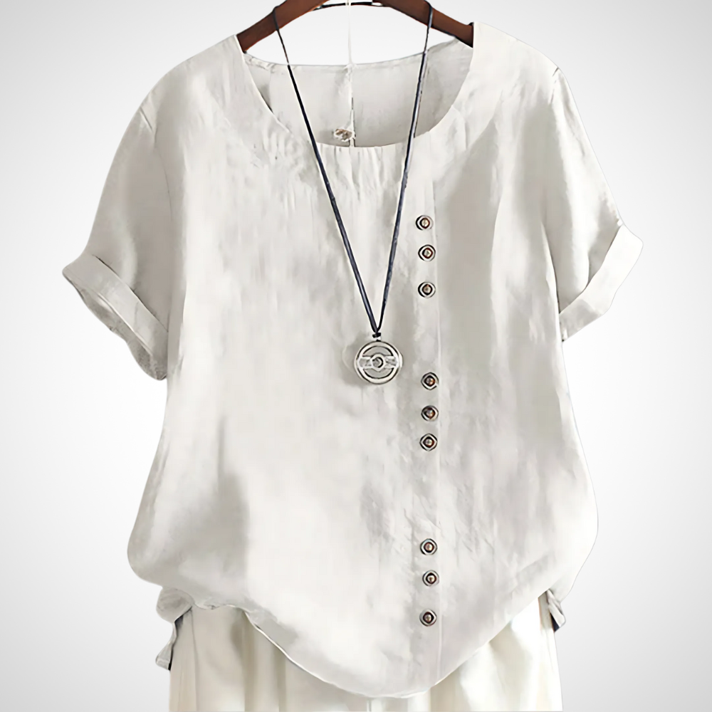 Ademende handgemaakte linnen blouse voor dames 3