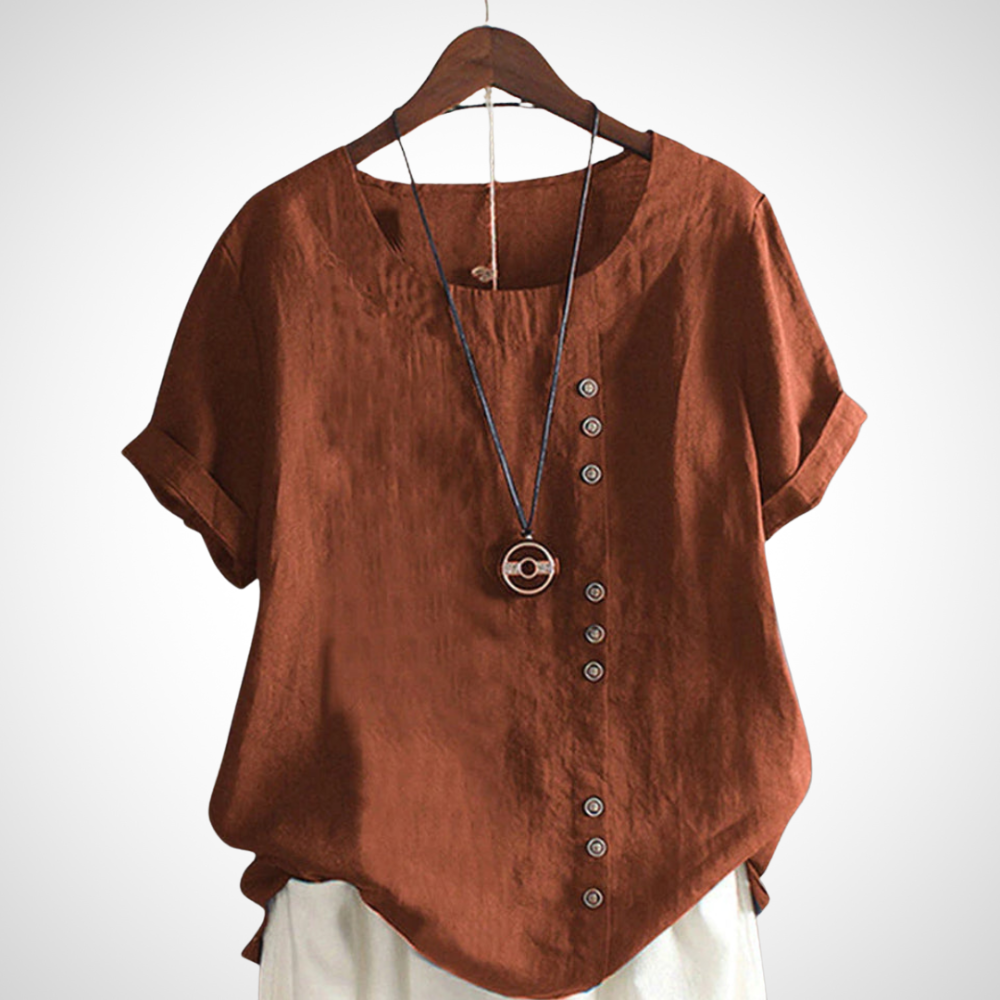 Ademende handgemaakte linnen blouse voor dames 4