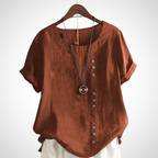 Ademende handgemaakte linnen blouse voor dames 4