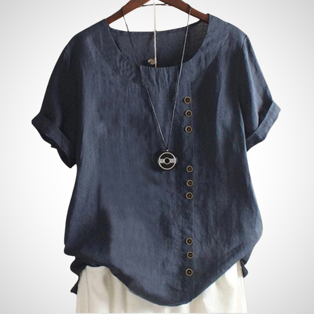Ademende handgemaakte linnen blouse voor dames 5