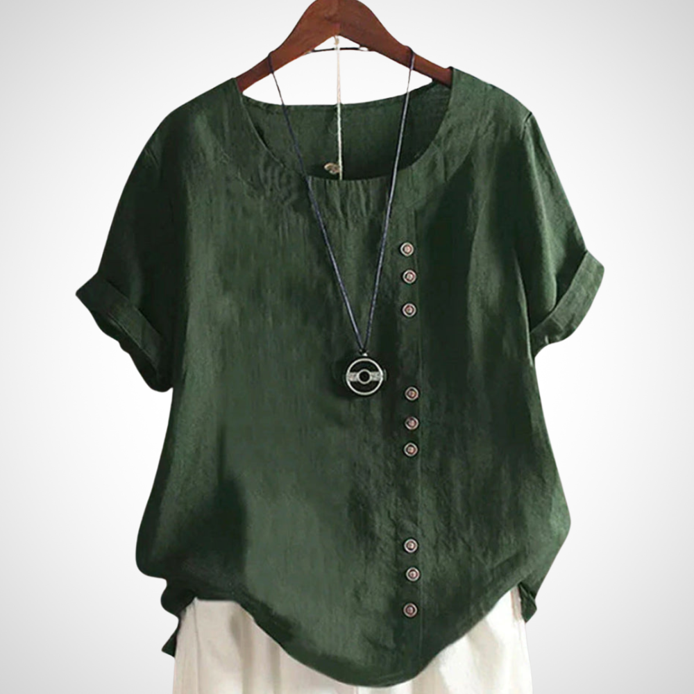 Ademende handgemaakte linnen blouse voor dames 6