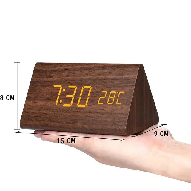 Futura - Digitale houten wekker met thermometer inbegrepen