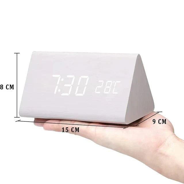 Futura - Digitale houten wekker met thermometer inbegrepen