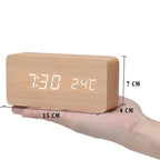 Futura - Digitale houten wekker met thermometer inbegrepen