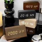 Futura - Digitale houten wekker met thermometer inbegrepen