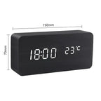 Futura - Digitale houten wekker met thermometer inbegrepen