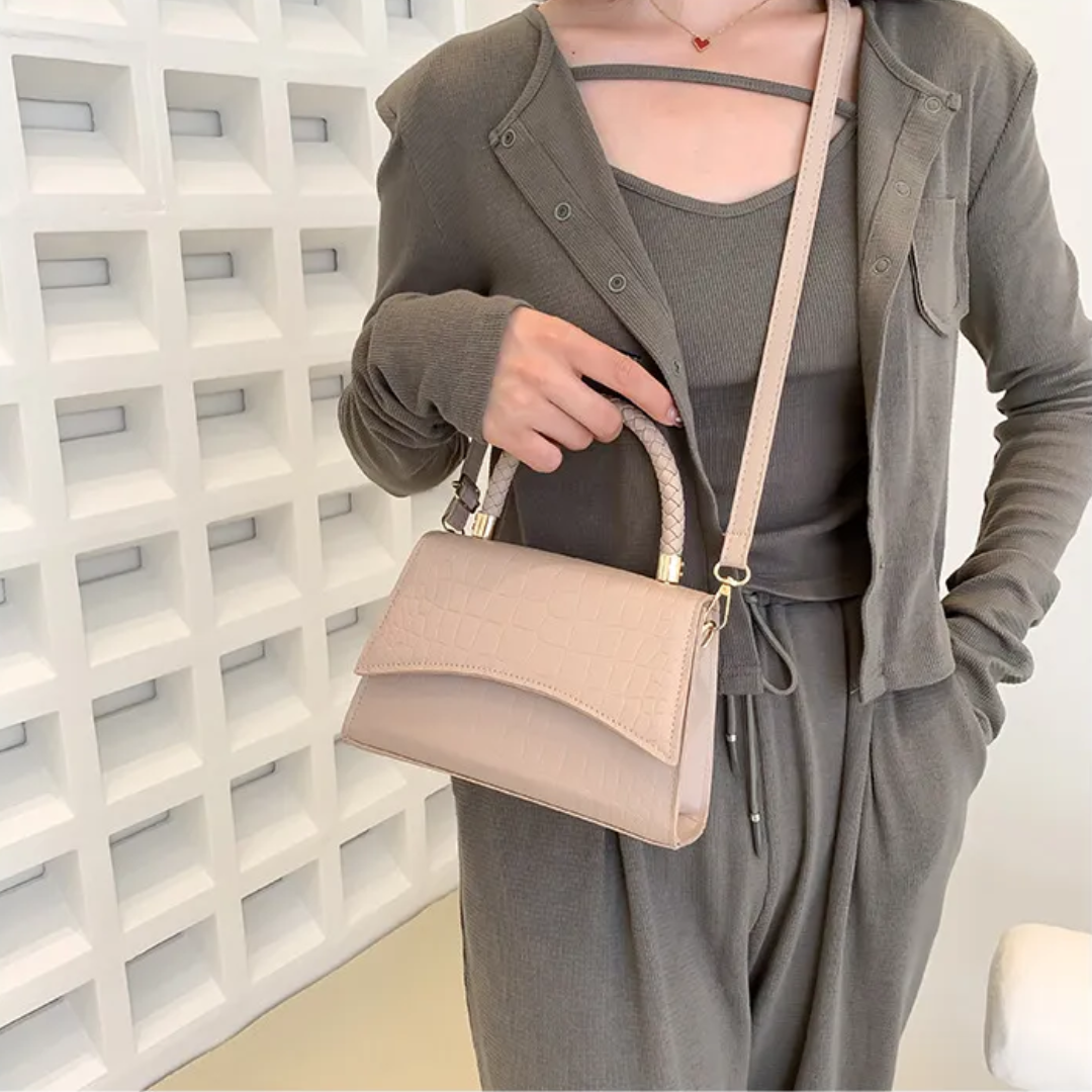 Handtas PU Leer Met Bovenhandvat En Stijlvolle Crossbodyband
