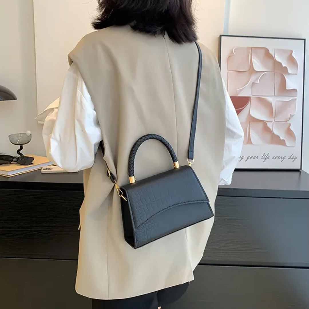 Handtas PU Leer Met Bovenhandvat En Stijlvolle Crossbodyband