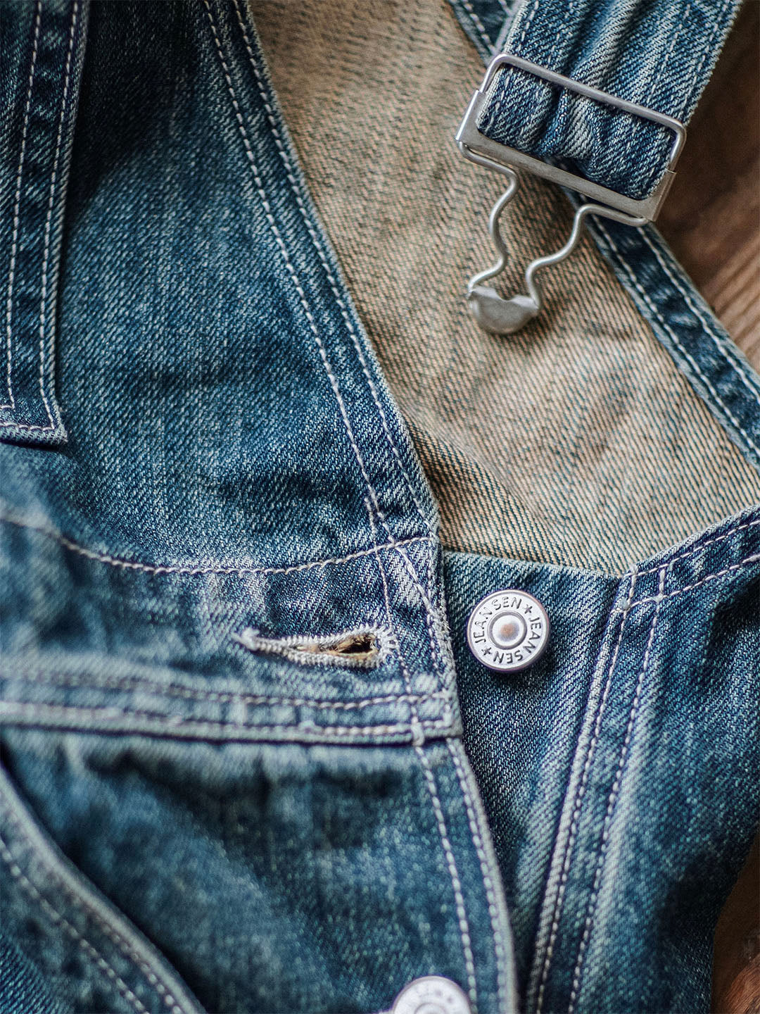 Ambachtelijke Versleten Denim Draagoveralls