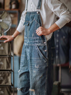 Ambachtelijke Versleten Denim Draagoveralls