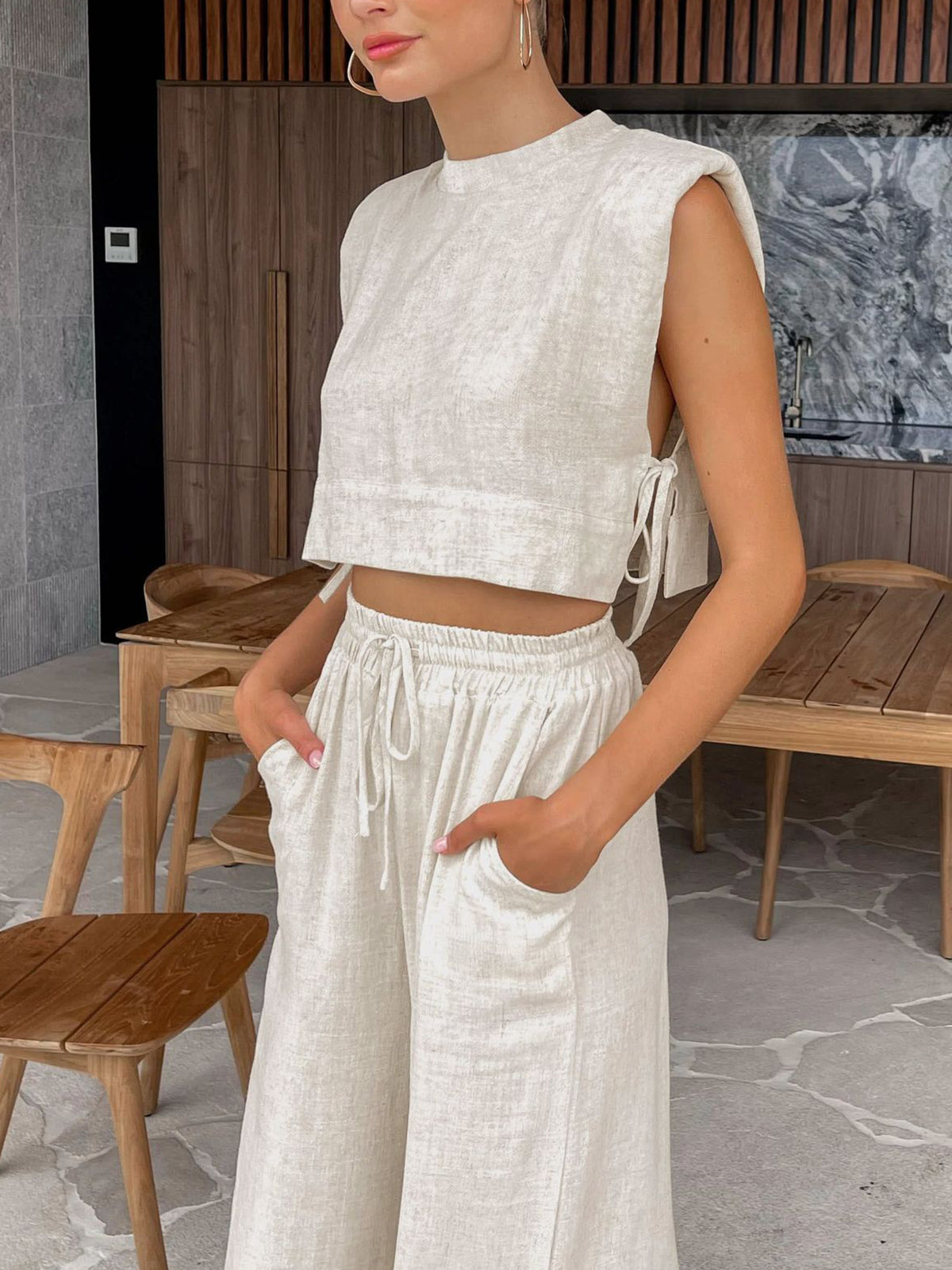 Florencia Sommer SET voor Vrouwen met Crop-top en Broek