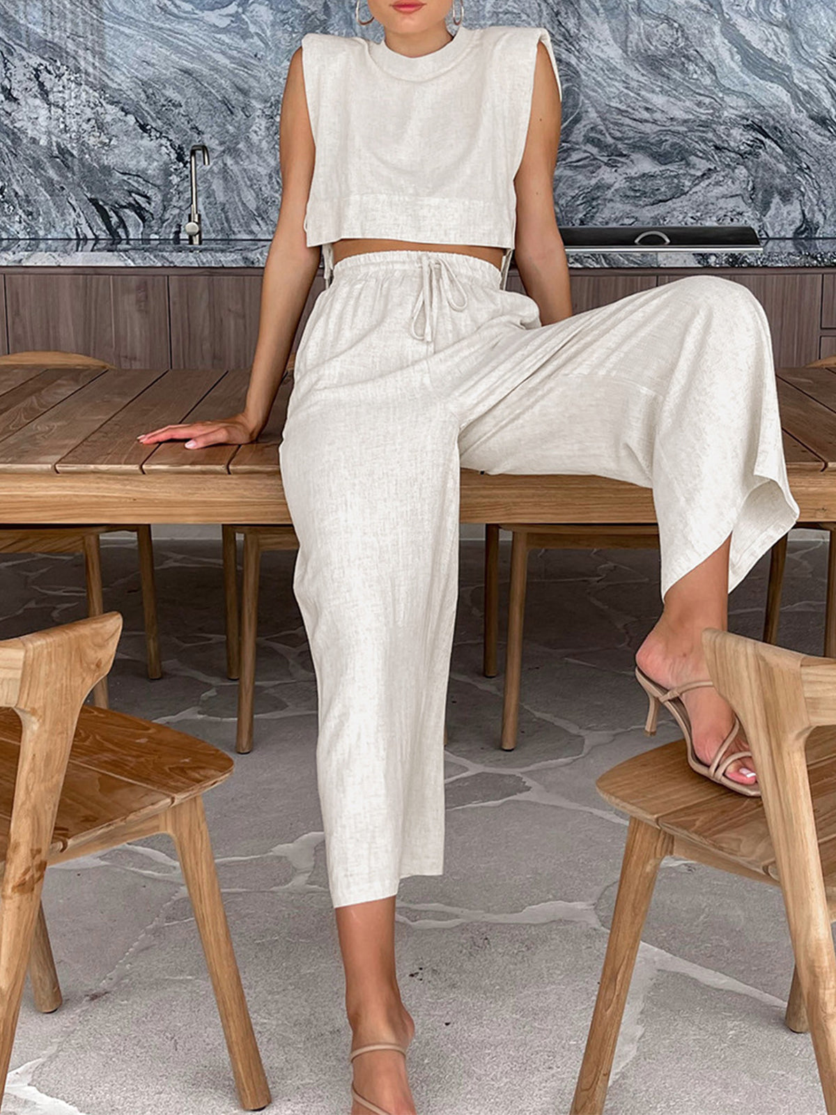 Florencia Sommer SET voor Vrouwen met Crop-top en Broek