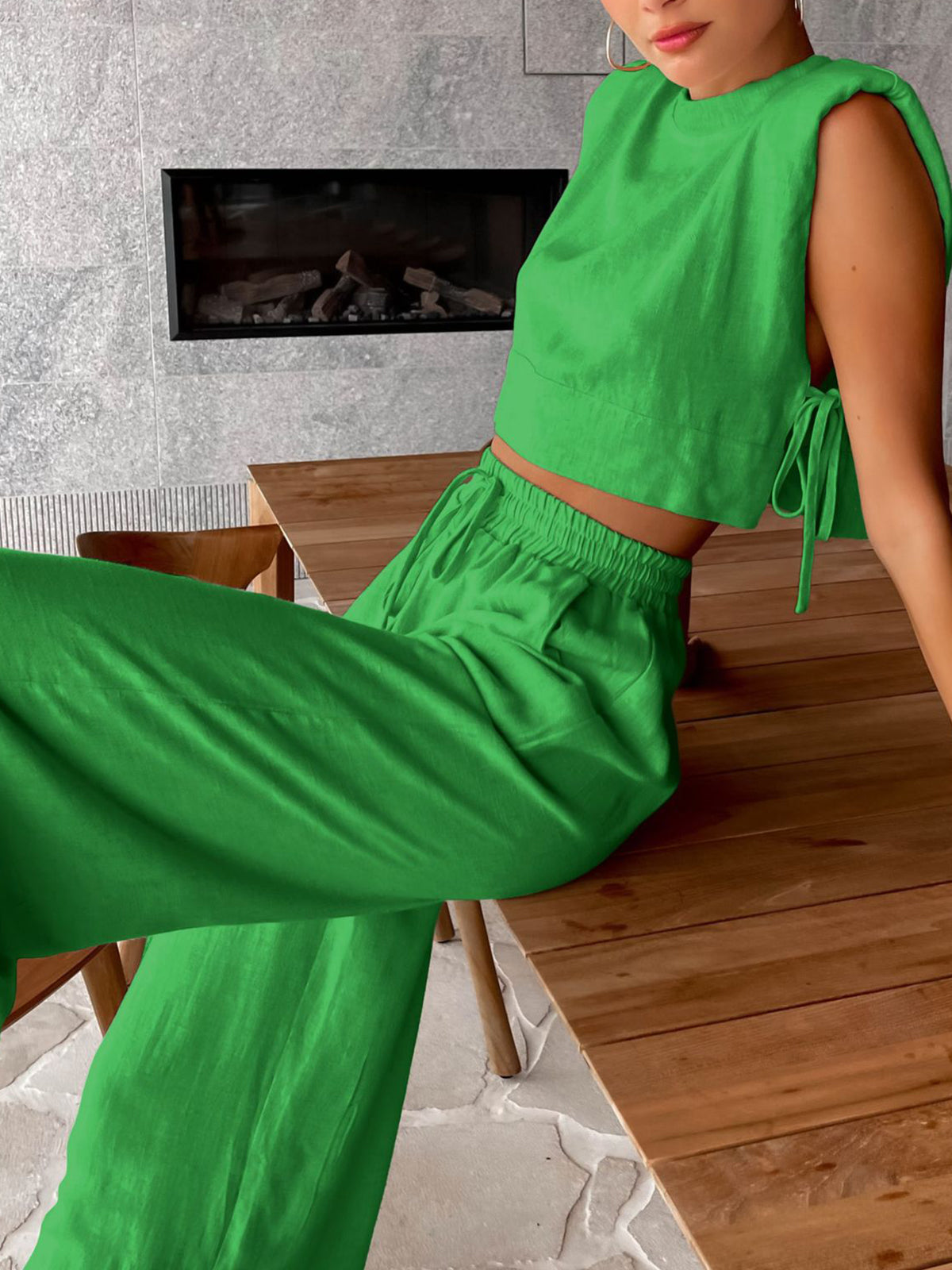 Florencia Sommer SET voor Vrouwen met Crop-top en Broek