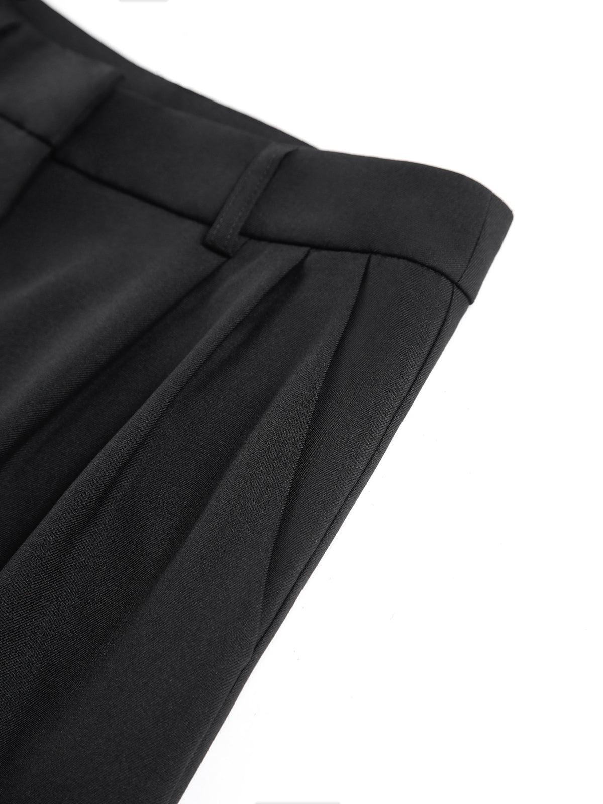 Dames Wijde Pantalon Hoge Taille Geplooide Voorkant Tailored Fit Elegante Stijl voor Casual en Formele Gelegenheden