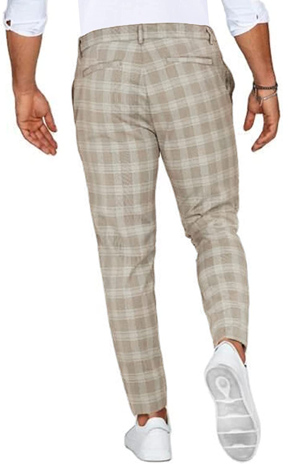 Chino Broek Heren Casual Met Ruitpatroon Stijlvol Stoer