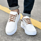Sneakers Canvas Heren Wit Platte Zool Comfort Dagelijks
