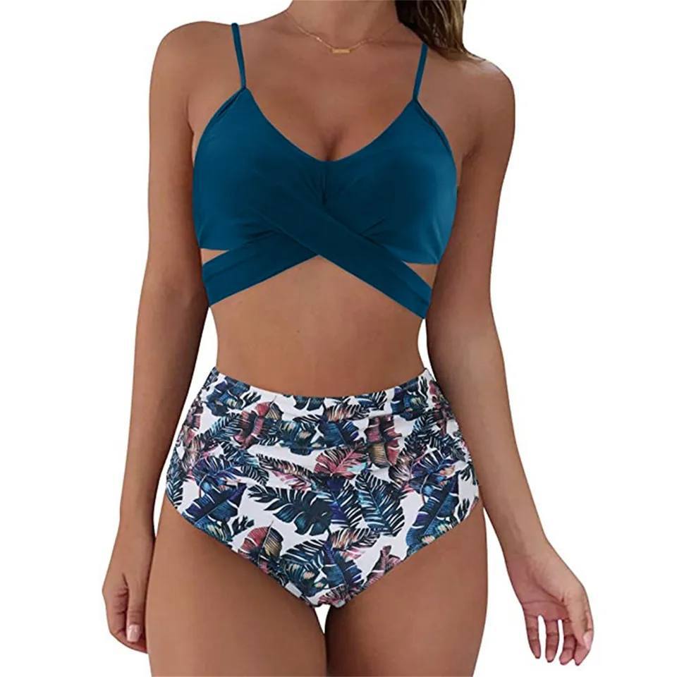 Belle High Waisted Kleurrijke Damesbikini Comfortabele Zomerbikini Met Stretchmateriaal En Verstelbare Pasvorm