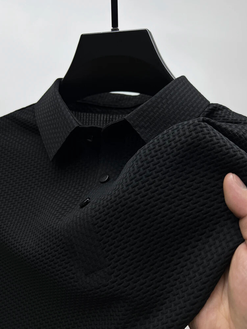 Heren Polo Blauw M Katoen Slanke Pasvorm-1