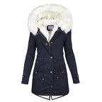 Winterjas Met Capuchon En Knopdetail Fleece Gevoerd - Winterjas Dames