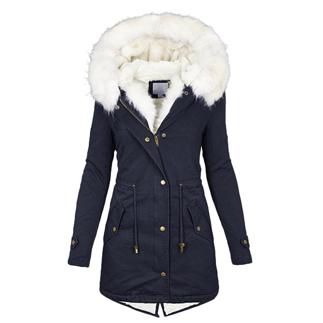 Winterjas Met Capuchon En Knopdetail Fleece Gevoerd - Winterjas Dames
