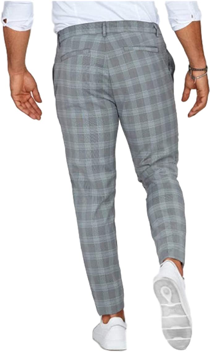 Chino Broek Heren Casual Met Ruitpatroon Stijlvol Stoer