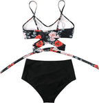 Belle High Waisted Kleurrijke Damesbikini Comfortabele Zomerbikini Met Stretchmateriaal En Verstelbare Pasvorm