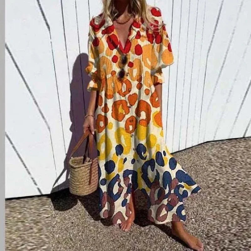 Boho maxi-jurk met V-hals voor dames 1