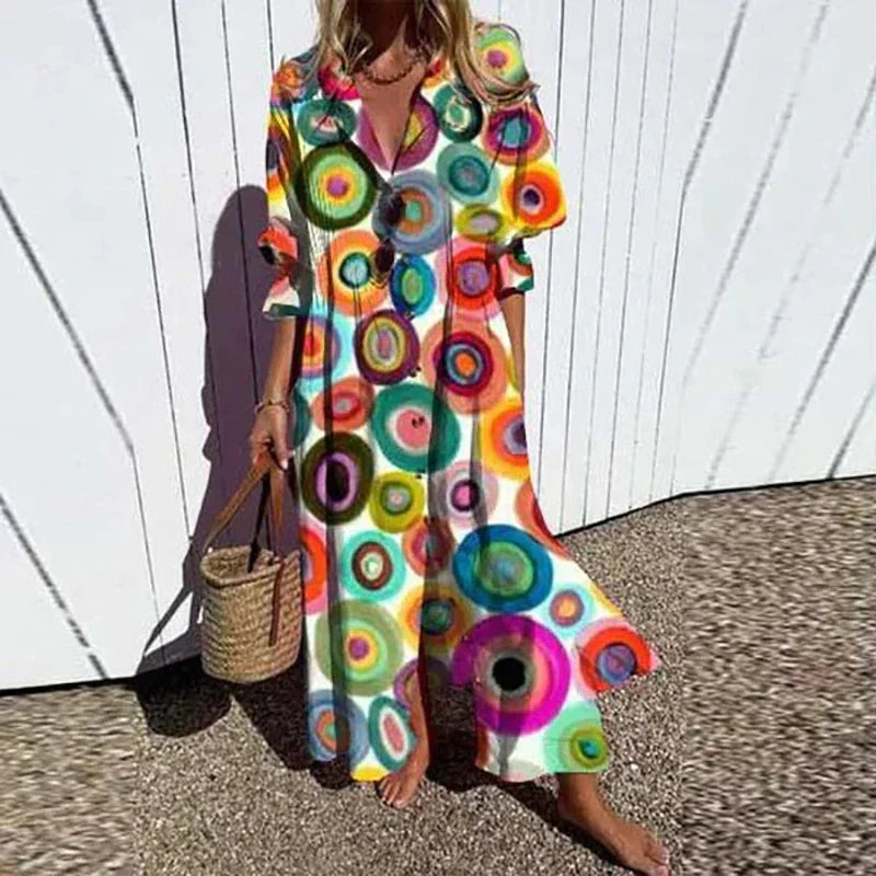 Boho maxi-jurk met V-hals voor dames 5