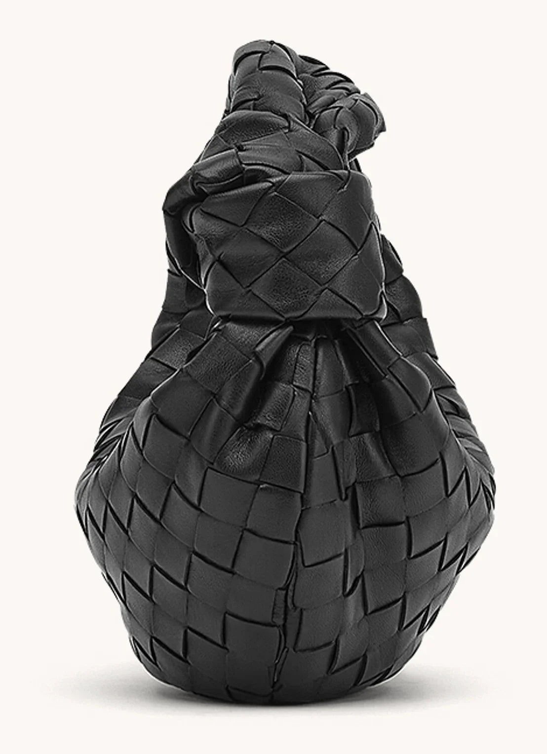 Dames Handtas - Echt Leer - Gevlochten Design - Luxe Halvemaan Vorm - Knopenhandvat