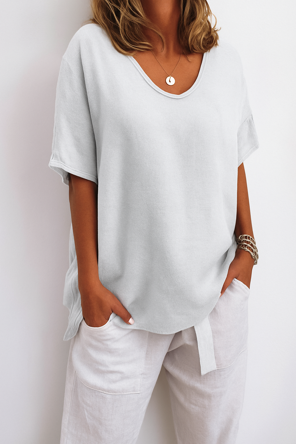 Briget | Luchtige Linnen T-Shirt – Tijdloze Comfort & Elegantie 4