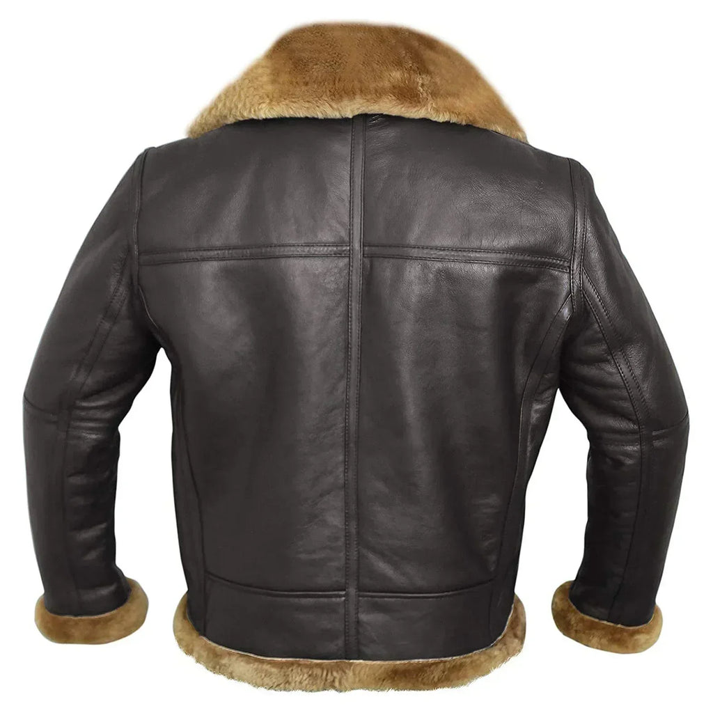 Bomberjack Van Schapenwol Met Shearling En Riemen En Kraag - Winterjas Heren