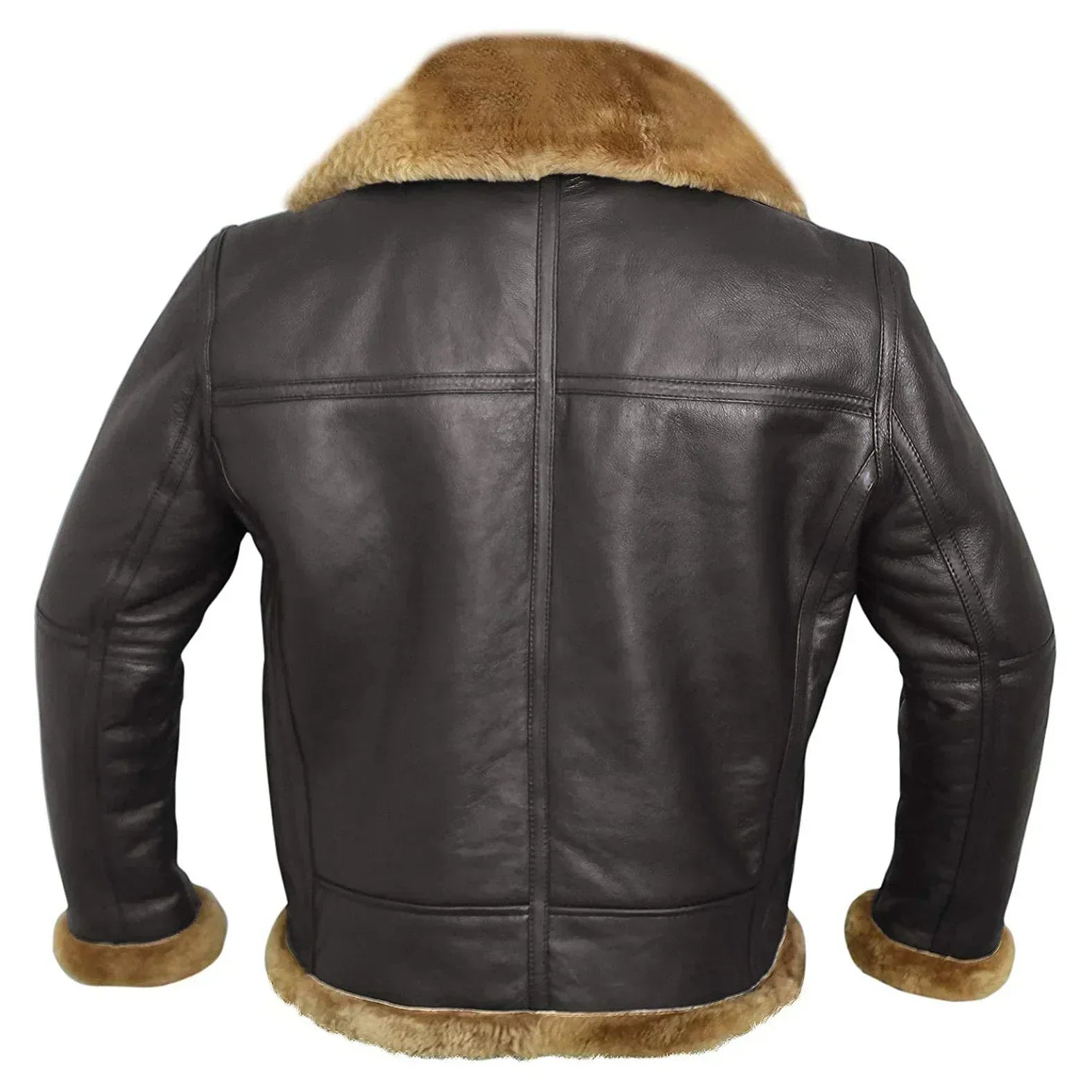 Bomberjack Van Schapenwol Met Shearling En Riemen En Kraag - Winterjas Heren
